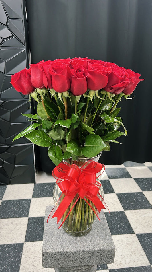 Vase of 50 Red Roses
